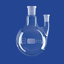 Round bottom flasks with two necks, side neck parallel, DURAN®
