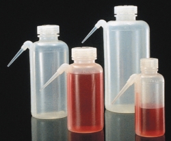 Wide-neck wash bottles, Nalgene Unitary, Type 2402, LDPE, with screw cap, PP